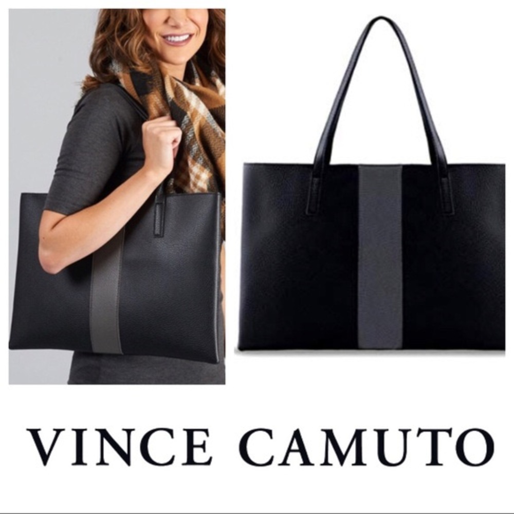 Vince Camuto NEW Black Leather Tote Bag